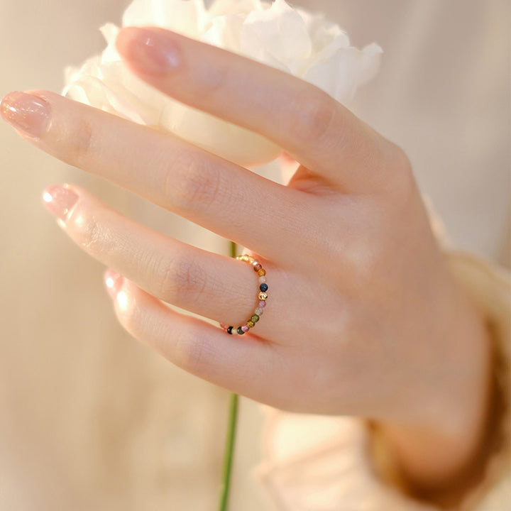 Anello Buddha Stones Natural Tormalina Positive Love