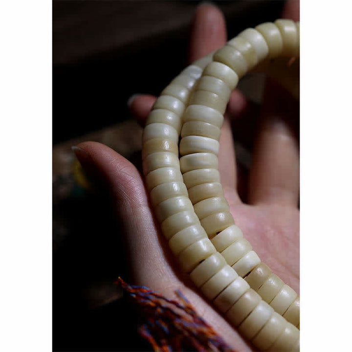 Bracciale Mala tibetano con 108 perle di Mala di Yak Bone Balance Strength