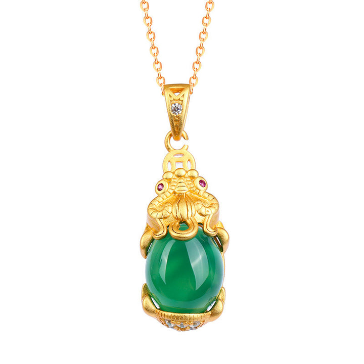 Collana Buddha Stones Natural Jade PiXiu Balance