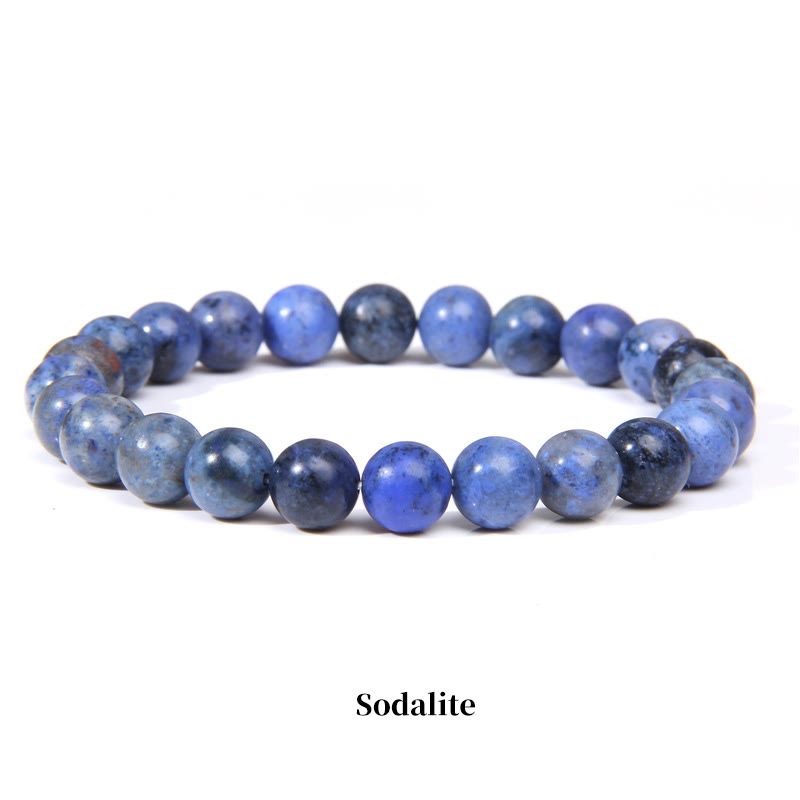 Braccialetto di perle curative in quarzo naturale Buddha Stones - 8 millimetri - Sodalite - image 24