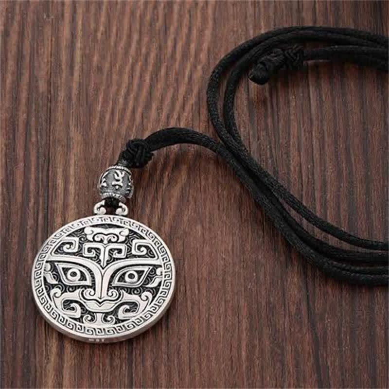 Collana con ciondolo di ricchezza Taotie, creatura mitologica FengShui fortunata