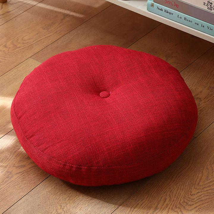 Cuscino per seduta da meditazione in lino con motivo semplice Buddha Stones e loto, decorazione per la casa e il soggiorno