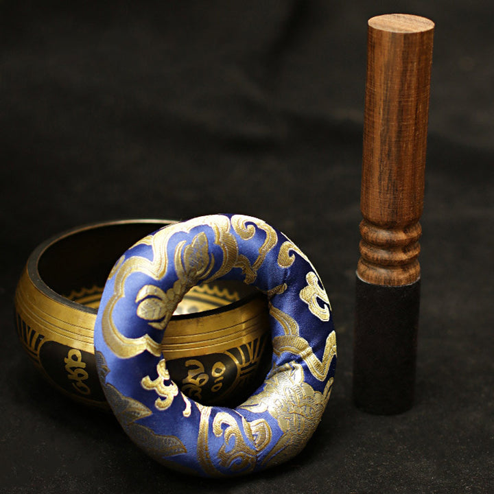 Buddha Stones Ciotola tibetana per la meditazione, realizzata a mano per la guarigione e la consapevolezza, set di ciotole tibetane per il supporto e la protezione