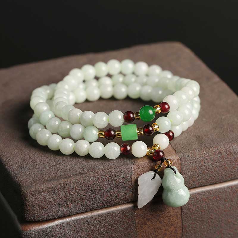 Braccialetto dell'abbondanza con zucca Pixiu e giada naturale Buddha Stones Pixiu. - image 1