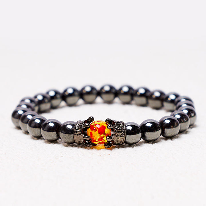 Buddha Stones Pietra naturale Corona del re e della regina Perline di energia curativa Bracciale di coppia