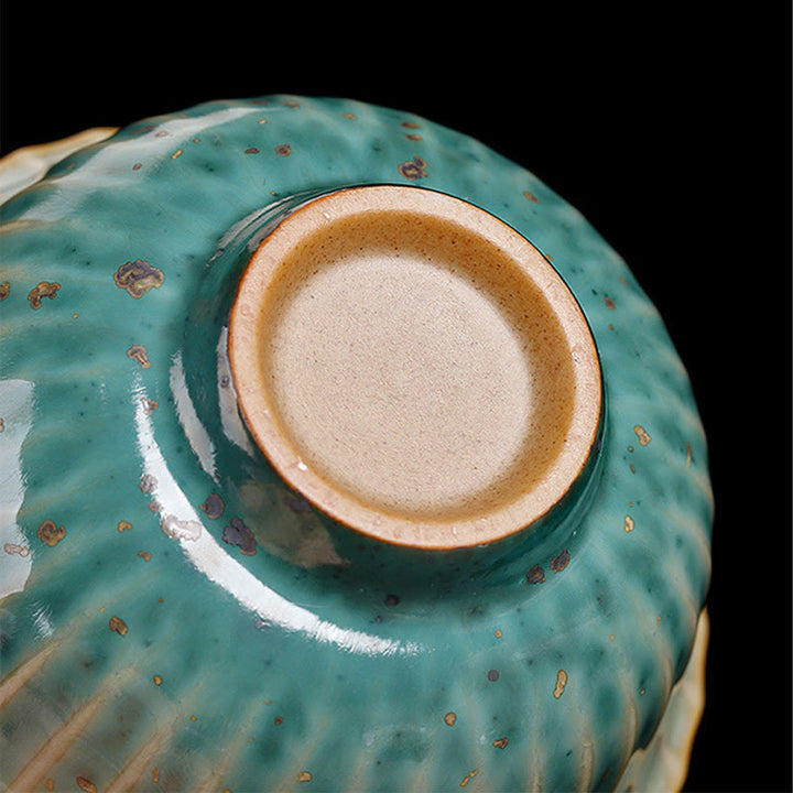 Buddha Stones Retro Glaze Kiln Change Ceramica Gaiwan Sancai Tazza da tè Kung Fu Tazza da tè e piattino con coperchio - image 12