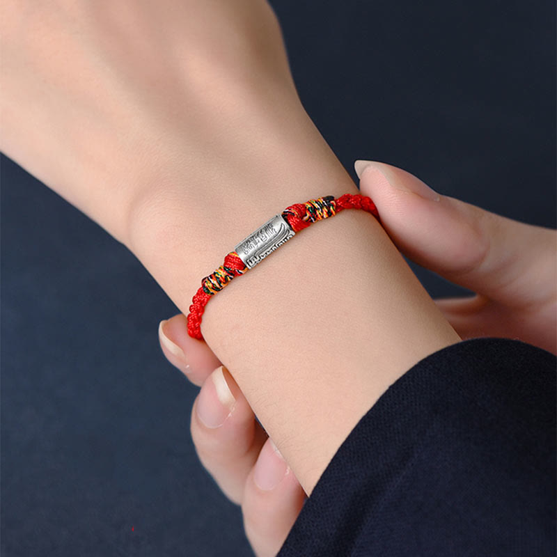 Buddha Stones Bracciale Cavigliera in Argento Sterling 925 Fatto a Mano Tutto Va Bene Design Protezione Forza