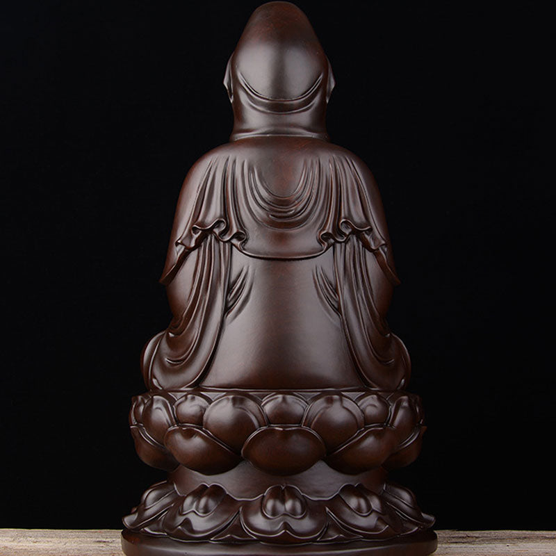 Buddha Stones Avalokitesvara Ebano Loto Armonia Benedizione Decorazione della casa - image 4