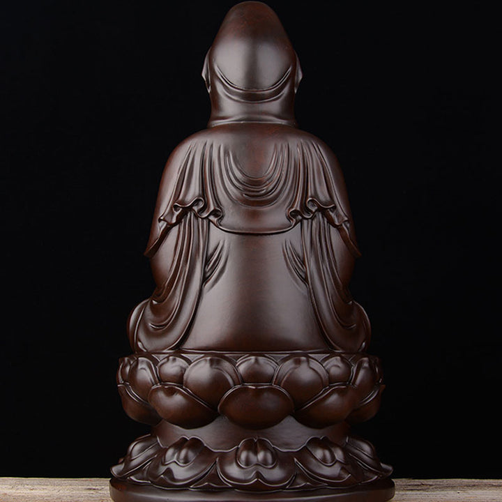 Buddha Stones Avalokitesvara Ebano Loto Armonia Benedizione Decorazione della casa - image 4
