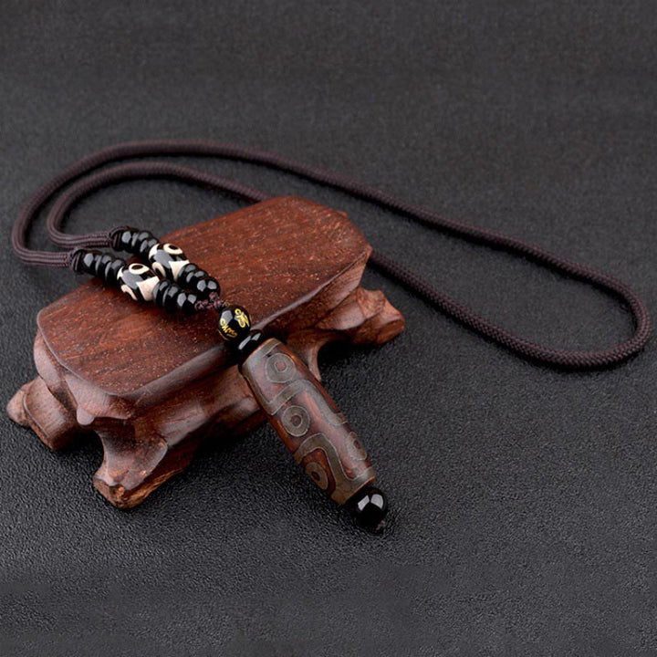 Collana di protezione della ricchezza con perline Dzi a nove occhi Buddha Stones - image 8