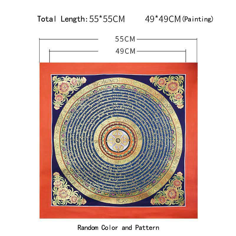 Dipinto Thangka tibetano fatto a mano, benedizione spirituale, scatola cieca, motivo a colori casuali