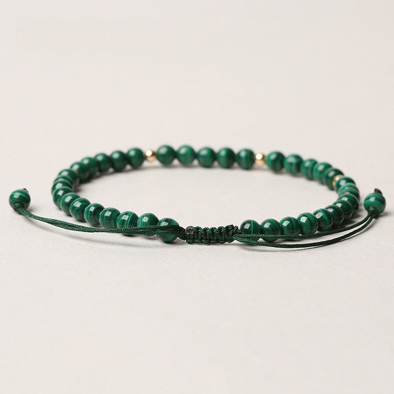 Braccialetto di protezione e calma con Buddha Stones in malachite naturale da 4 mm - image 4