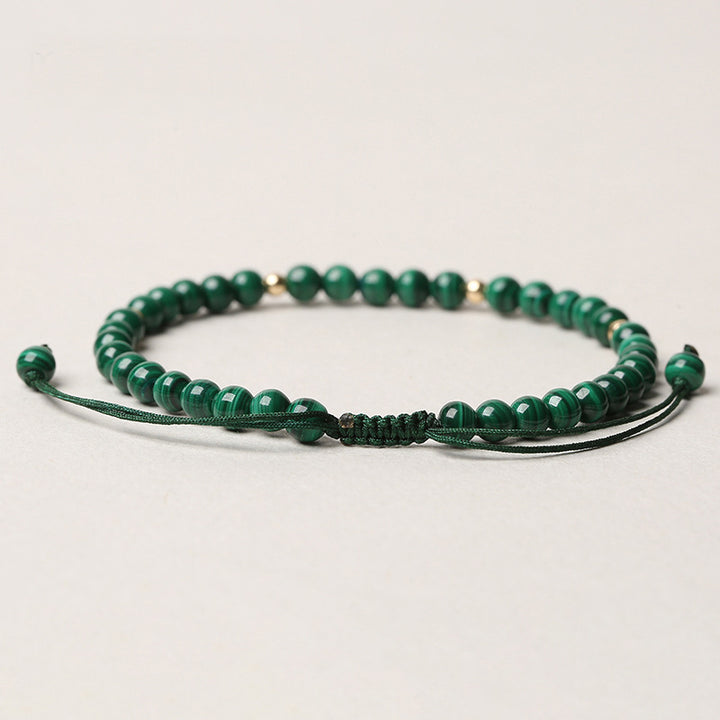 Braccialetto di protezione e calma con Buddha Stones in malachite naturale da 4 mm - image 4