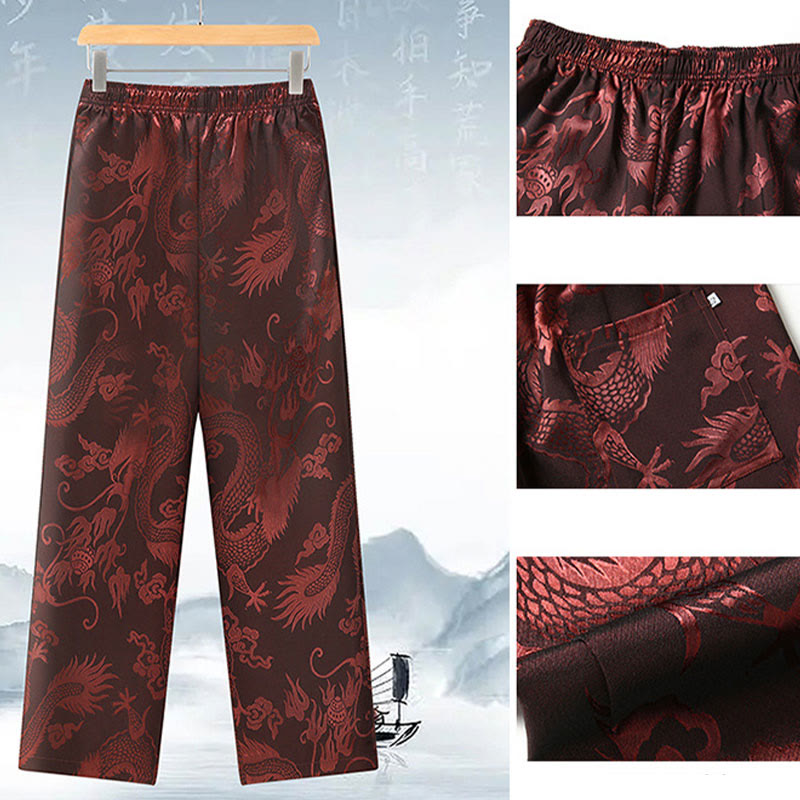 Buddha Stones Tang Suit Uomo Hanfu Cinese Drago Tradizionale Vestiti Kung Fu Camicia Uniforme Manica Lunga Cappotto Top e Pantaloni Abbigliamento Uomo Set - image 12