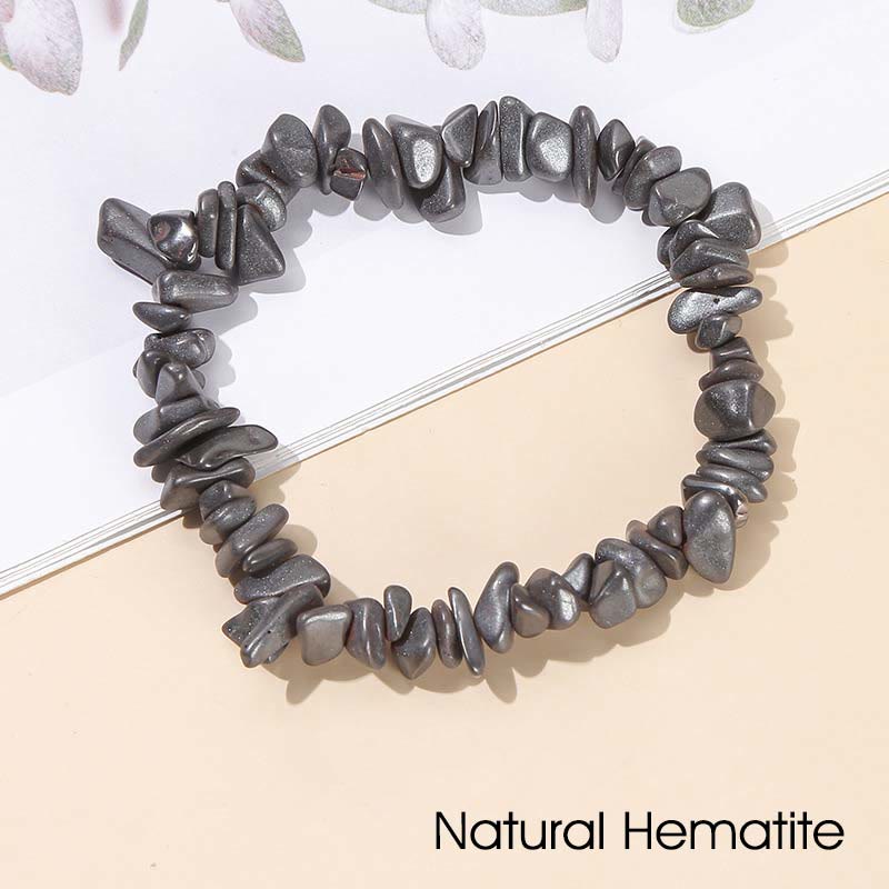 Braccialetto lenitivo con pietra di cristallo naturale di forma irregolare - Ematite naturale (circonferenza del polso: 15-18 cm) - image 54