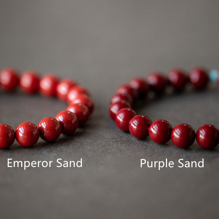 Braccialetto della fortuna Buddha Stones Cinnabar Green Aventurina
