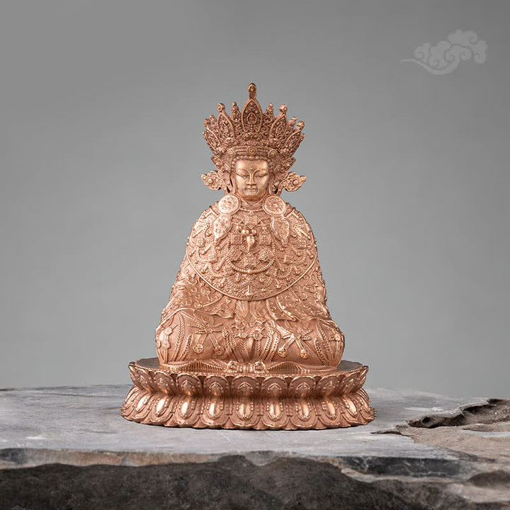 Statua di Buddha Shakyamuni in rame fatta a mano con compassione, decorazione
