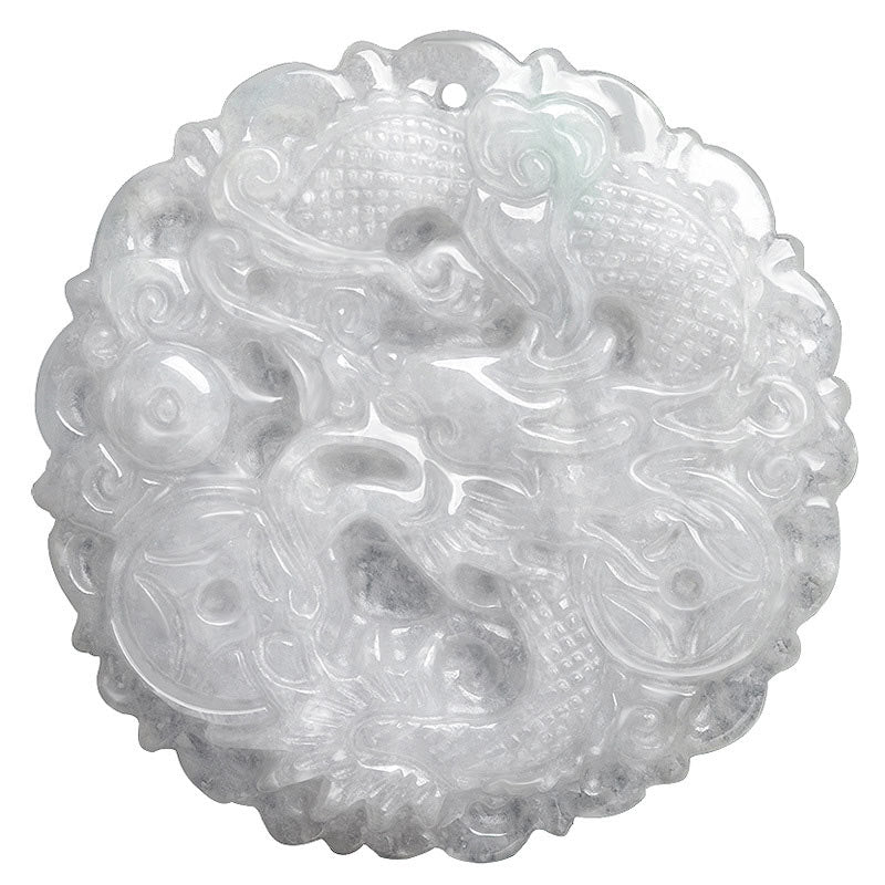Collana con ciondolo a corda con protezione del drago in giada bianca Buddha Stones - image 8