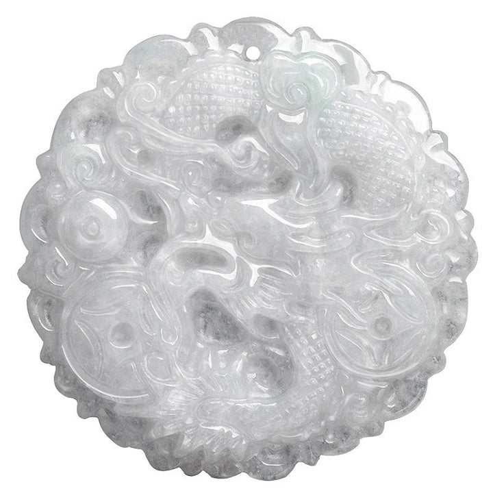 Collana con ciondolo a corda con protezione del drago in giada bianca Buddha Stones - image 8