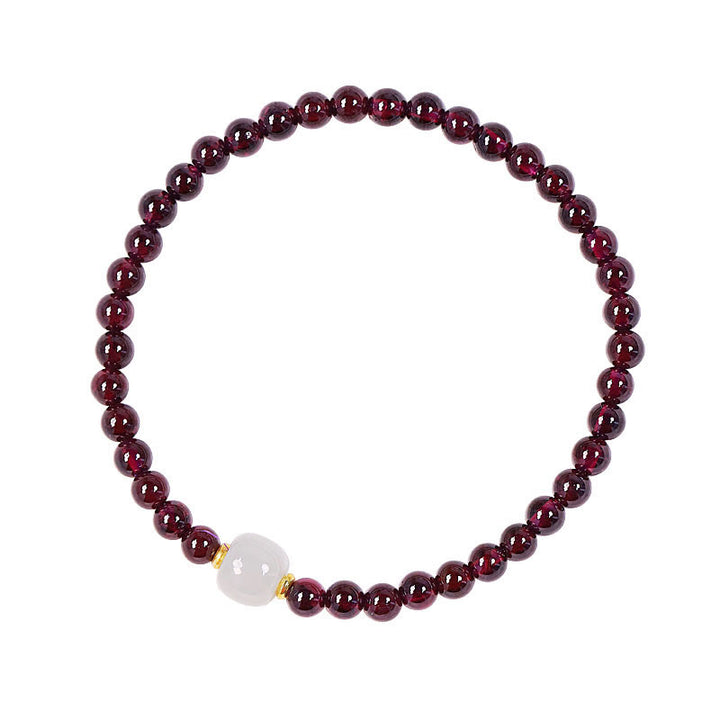 Braccialetto di purificazione con perline di giada granata naturale Buddha Stones