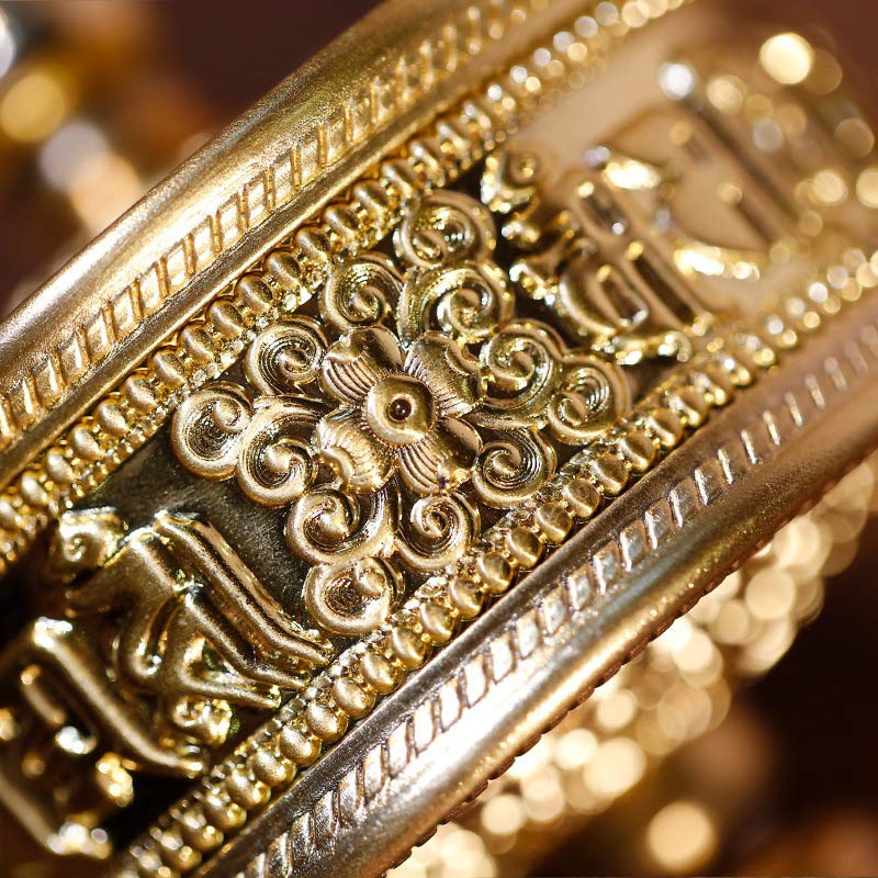 Ruota di preghiera tibetana Sei parole vere Decorazione curativa in legno di sandalo - image 5