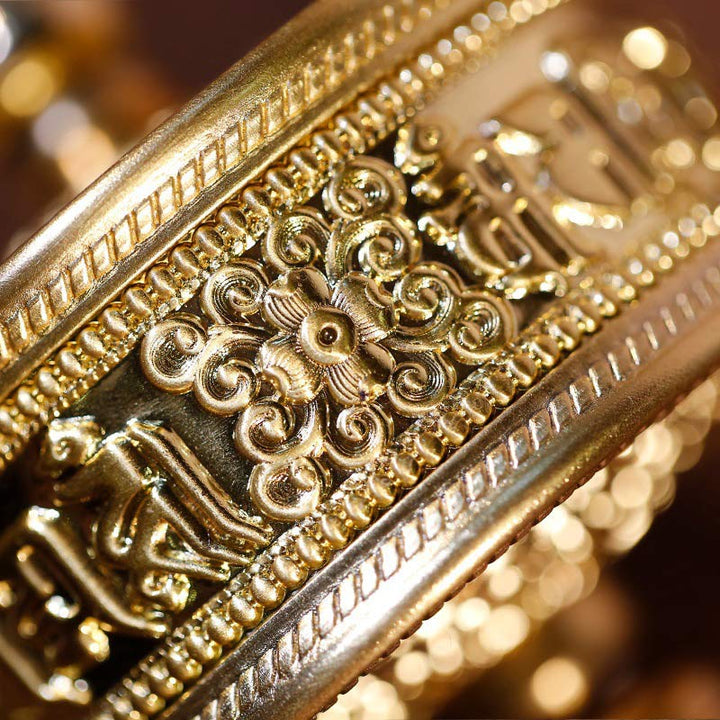 Ruota di preghiera tibetana Sei parole vere Decorazione curativa in legno di sandalo - image 5