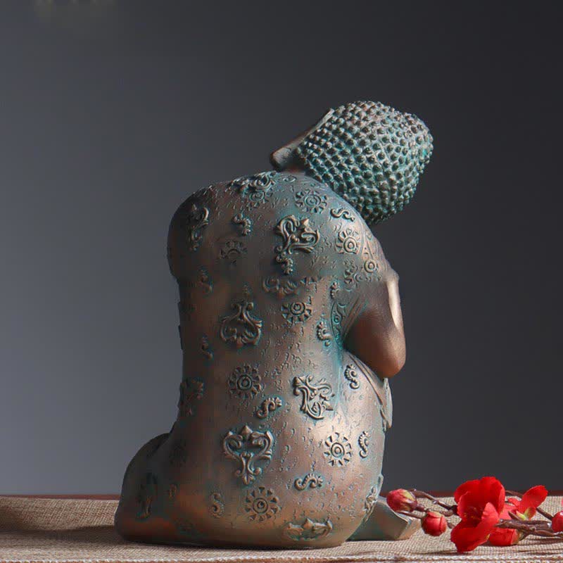Buddha Stones Statua in resina di serenità del Buddha in meditazione tibetano
