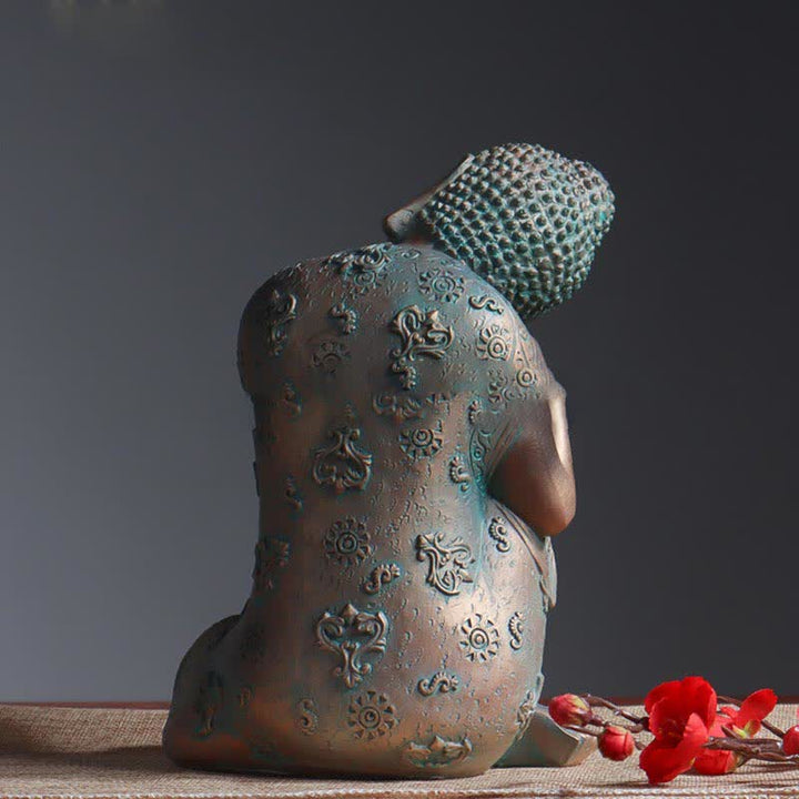 Buddha Stones Statua in resina di serenità del Buddha in meditazione tibetano