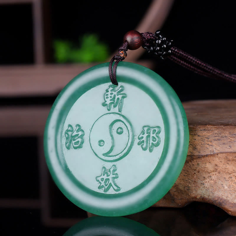 Collana con ciondolo in avventurina verde e Buddha Stones, simbolo dell'equilibrio Yin Yang - Avventurina verde (fortuna♥positività) - image 1