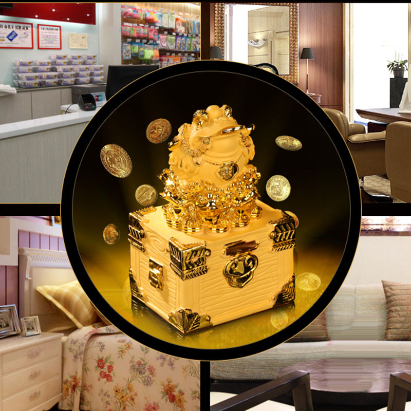 Buddha Stones Feng Shui Soldi Rana Statua Fortuna Ricchezza Decorazione - image 10