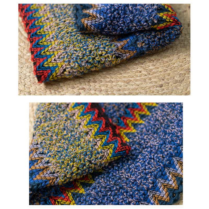 Scialle tibetano Buddha Stones, morbido e caldo, mantello lavorato a maglia, sciarpa tibetana invernale con nappe