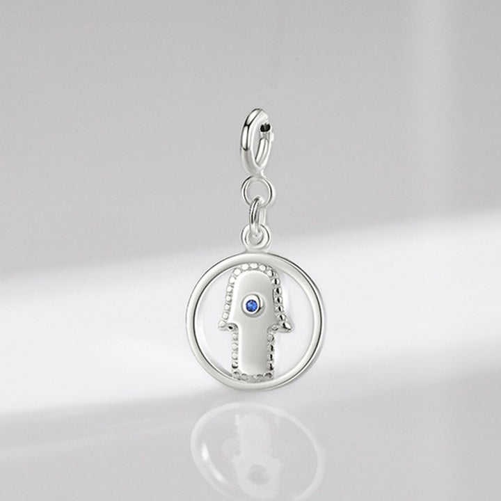 Collana con ciondolo a forma di catena con simbolo Hamsa e occhio maligno in argento sterling 925, prosperità e fortuna - image 18