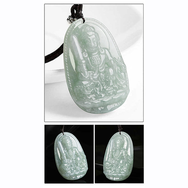Buddha Stones Collana con ciondolo di prosperità e ricchezza in giada con Buddha dello zodiaco cinese - image 7
