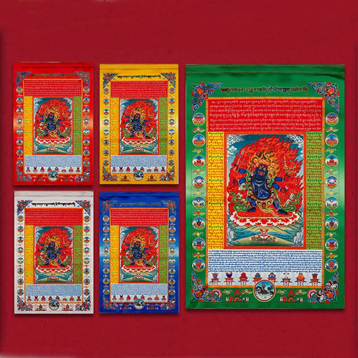 Buddha Stones Bandiera tibetana a 10 colori raffigurante il Buddha del Cavallo del Vento, simbolo di guarigione e buon auspicio per la preghiera all'aperto. - image 15