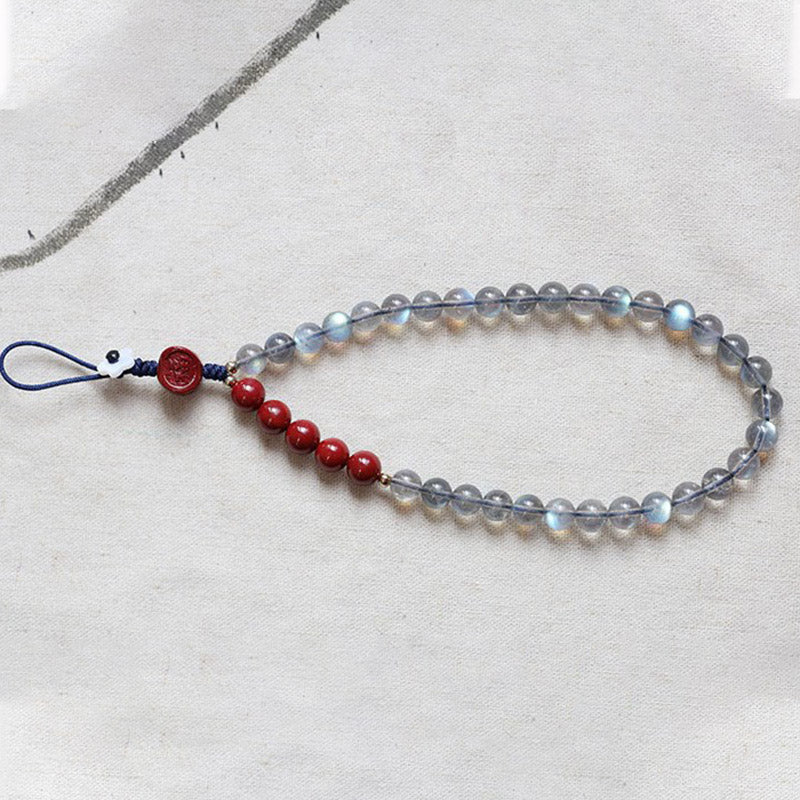 Decorazione per telefono calma e positiva in pietra di luna naturale cinabro - image 7