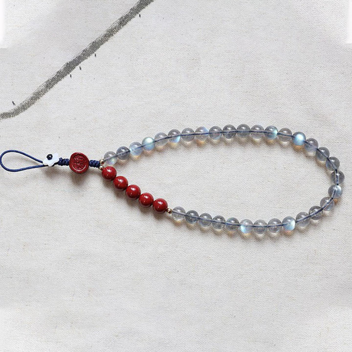 Decorazione per telefono calma e positiva in pietra di luna naturale cinabro - image 7