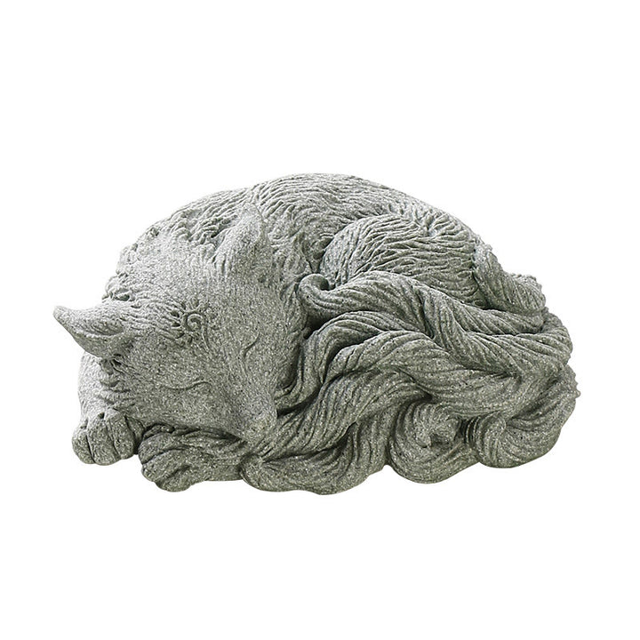 Buddha Stones Piccola volpe a nove code Protezione Casa Tè Animale domestico Figurina Decorazione