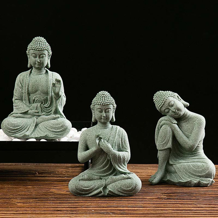 Buddha Stones Meditazione Tibetana Contemplazione Buddha Serenità Compassione Statua Figurina Decorazione