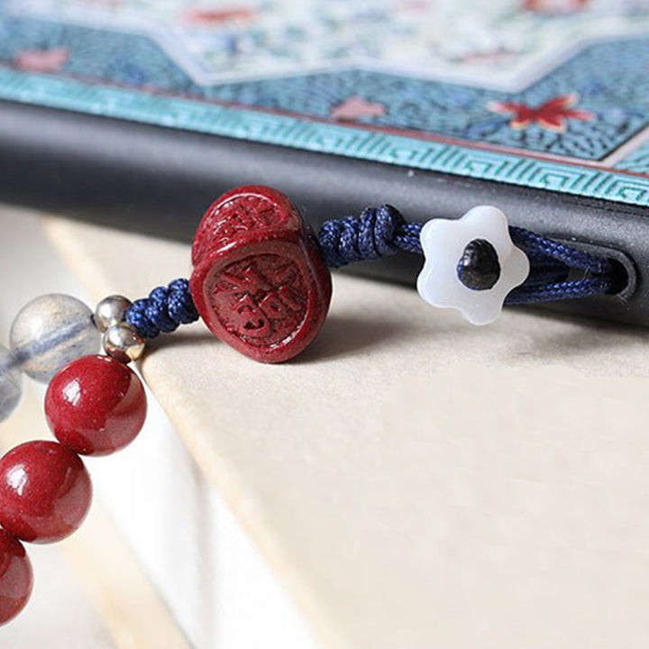 Decorazione per telefono calma e positiva in pietra di luna naturale cinabro - image 8