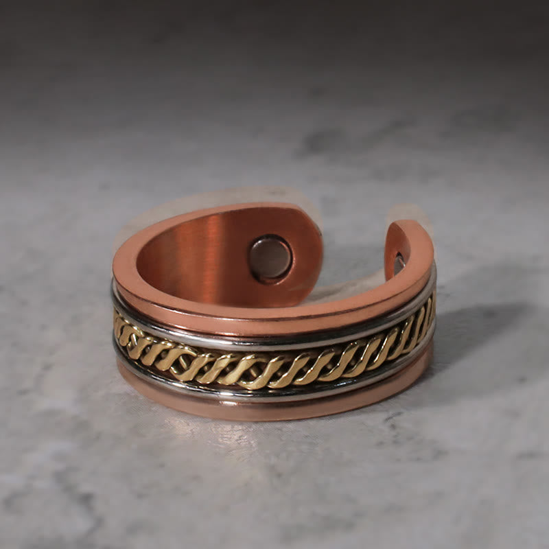 Braccialetto regolabile con polsino magnetico in rame Buddha Stones