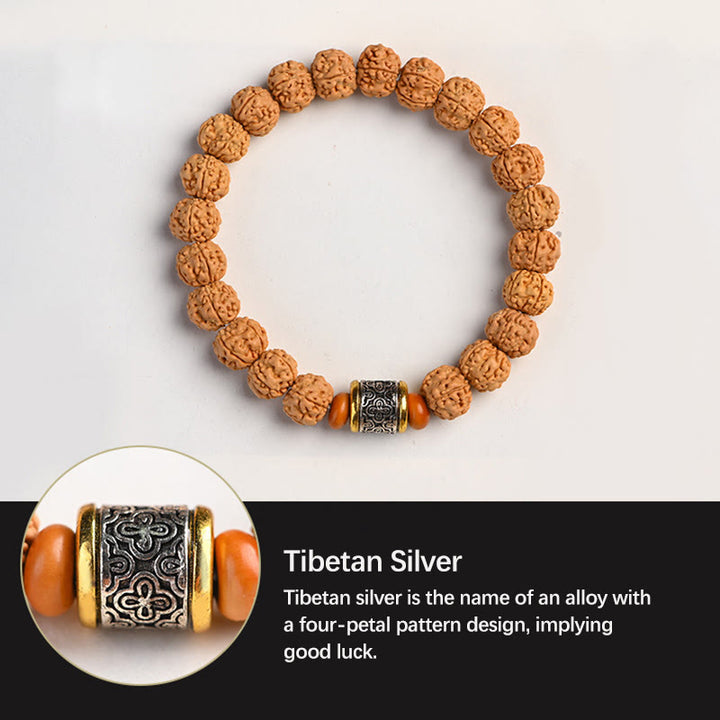 Buddha Stones Tibet Rudraksha Bodhi Seme Ricchezza Auspicio Bracciale