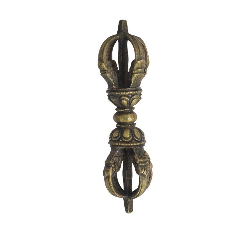 Buddha Stones fatte a mano Nepal Cinque punte Tre punte Vajra Dorje Resistenza Rame Decorazione