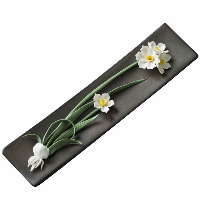 Buddha Stones Lotus Peonia Rosa Fiore Ceramica Bruciatore di Incenso Spirituale