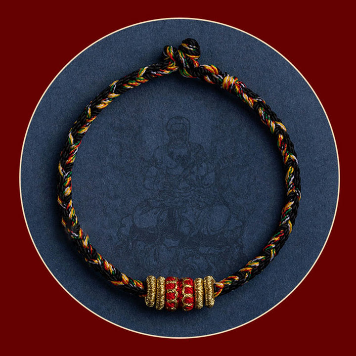 Buddha Stones Tibet Fatto a mano Zodiaco cinese Buddha natale Fortuna Forza Braccialetto di corda intrecciata