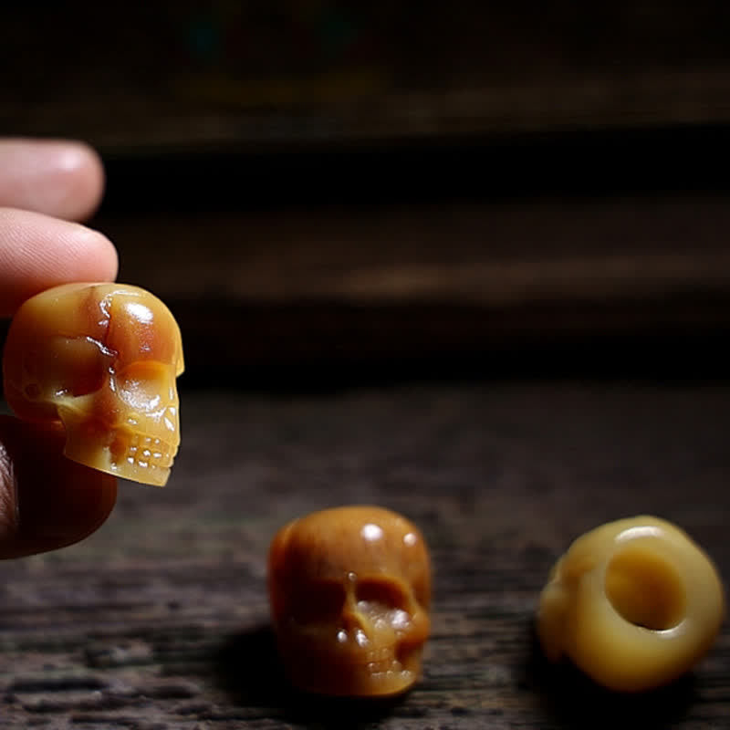Buddha Stones Tibetano Osso di Cammello Teschio Il Signore del Cadavere Collana con Ciondolo per la Protezione della Foresta
