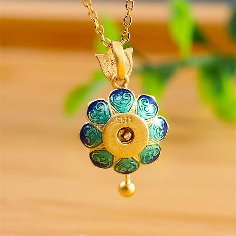 Collana con ciondolo dell'illuminazione in agata rossa con ruota di preghiera del loto tibetano in argento sterling 925 - image 4