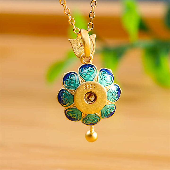 Collana con ciondolo dell'illuminazione in agata rossa con ruota di preghiera del loto tibetano in argento sterling 925 - image 4