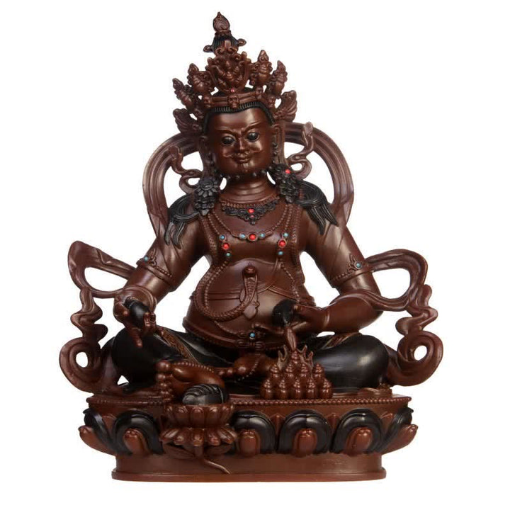 Statua in rame della compassione della statuetta del Bodhisattva Jambhala giallo, decorazione per la casa e l'ufficio