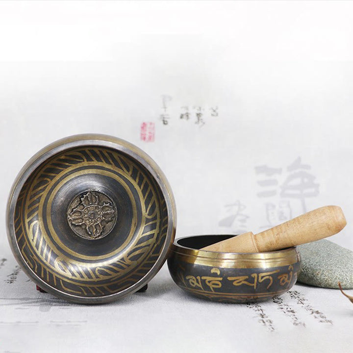 Buddha Stones Ciotola tibetana per la meditazione, la guarigione e la consapevolezza Om Mani Padme Hum Ciotola tibetana - image 14