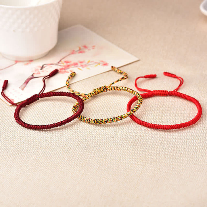 Buddha Stones Tibetano Fortunato 3 Combinazioni Set Braccialetto di Corda Rossa